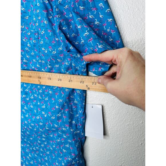 NWT Bonobos Blue with Tiny Pink & White Flamingos Button Shirt XL - Picture 15 of 16